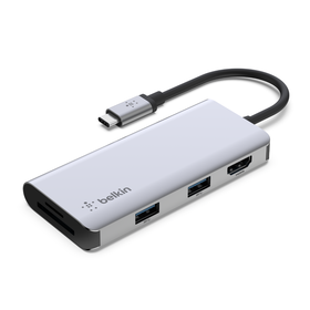 USB-C 5-in-1 Multiport Adapter Hub, Space Gray, hi-res